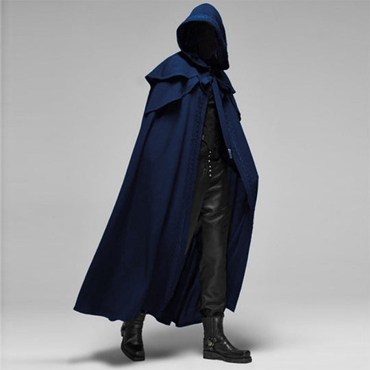 Unisex Hooded Cloak | Gothic Velvet Cape | Black