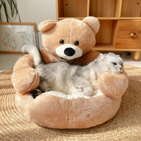 Cute Detachable Cuddly Bear Cat Bed