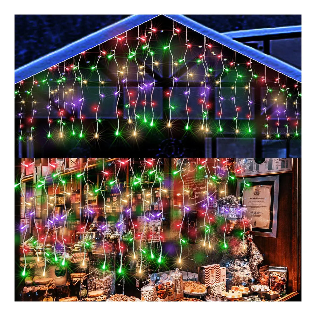 Twinkling Icicle String LED Lights | Warm White & Cool White, Extendable for Indoor & Outdoor Holiday Decor