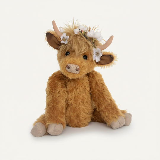 Decorative Figurine - Highland Cow - Floral Accent