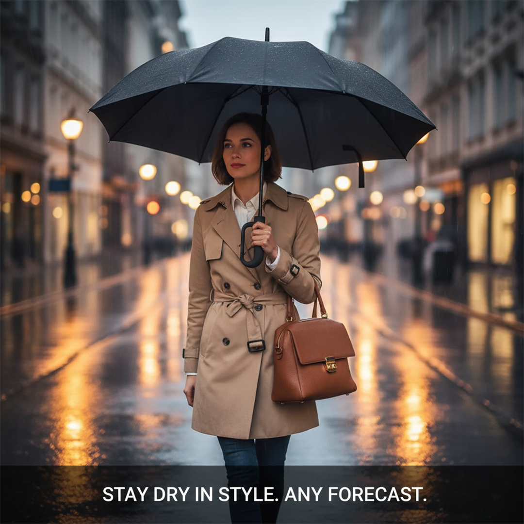 Unisex Folding Umbrella with Automatic Open Close and Compact Design