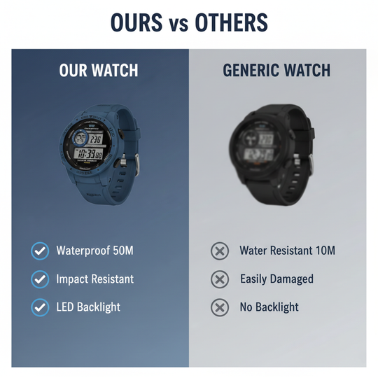 Digital Sports Watch - LED Display - Water Resistant