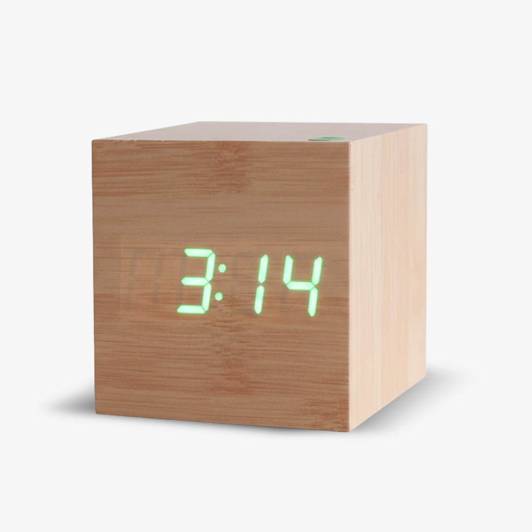 Digital Wood Clock - LED Display - Modern Design