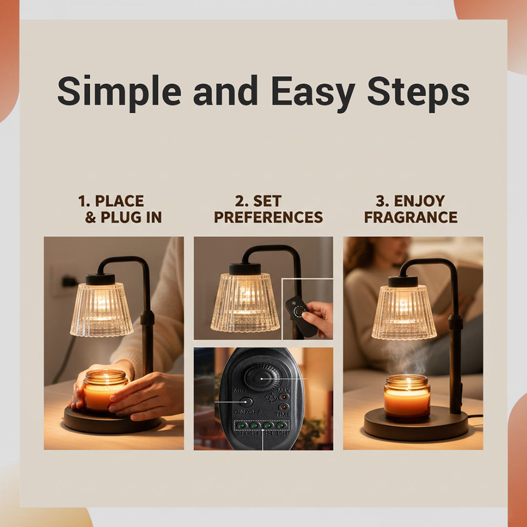 Dimmable Candle Lamp Warmer for Flame-Free Home Fragrance