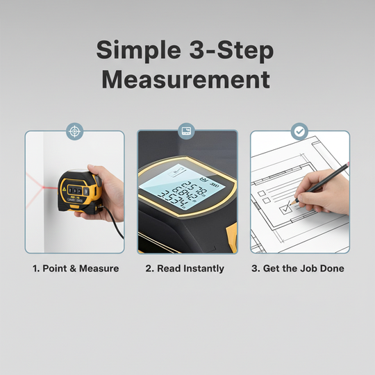 Distance Measuring Tool - Laser Function - Tape Measure