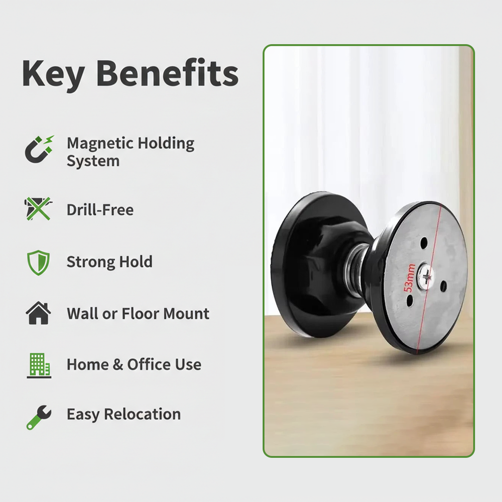 Door Stop - Magnetic Holder - Wall Mount