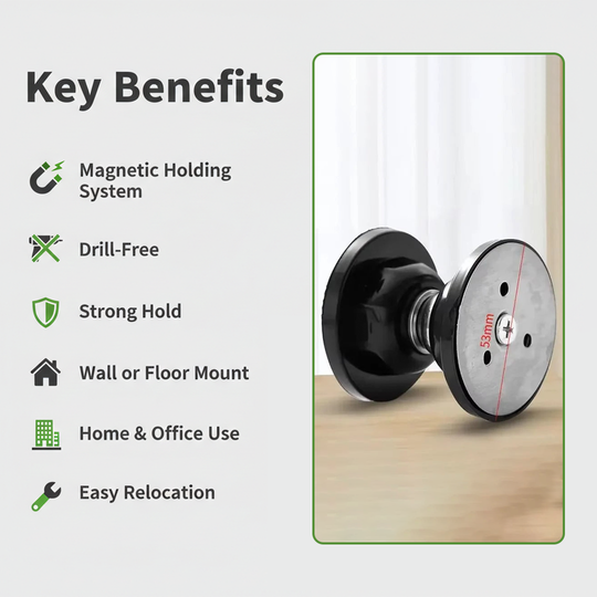 Door Stop - Magnetic Holder - Wall Mount