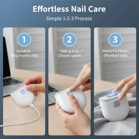 Electric Nail Trimmer - Rechargeable Grooming - Built-In Light