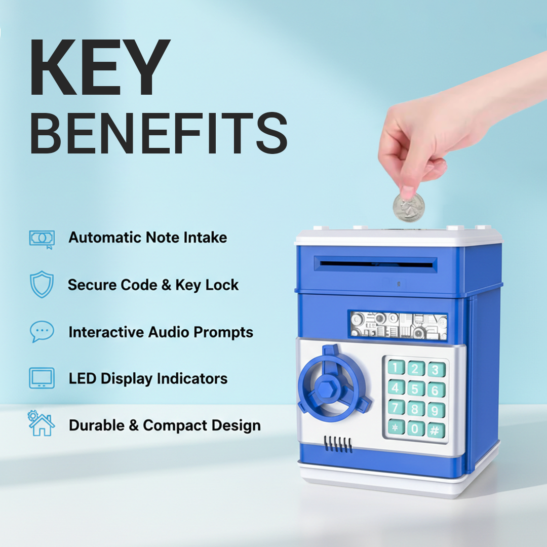 Electronic Piggy Bank - Code Lock - Kids Savings