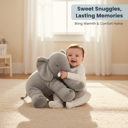 Elephant Pillow - Baby Plush - Nursery Cushion