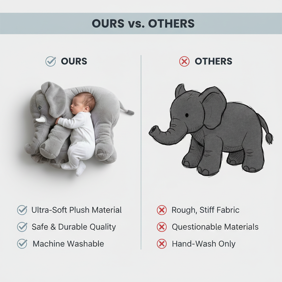 Elephant Pillow - Baby Plush - Nursery Cushion