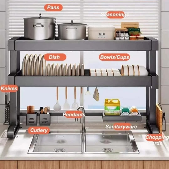 2-Tier Over-the-Sink Dish Rack