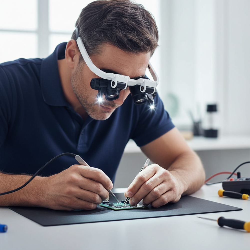 Magnifying Glasses with LED Lamps for Dual Eyes