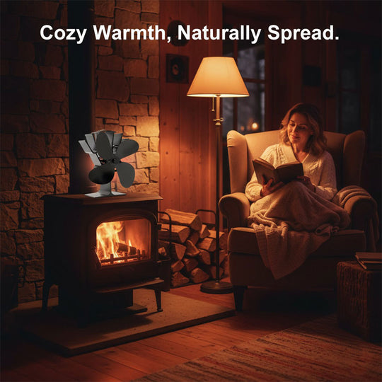 Fireplace Fan - Heat Powered - 4 Blade