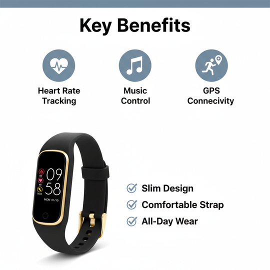 Fitness Tracker - Slim Screen - Heart Monitoring