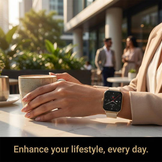 Fitness Tracker Watch - Gold Strap - Smart Display