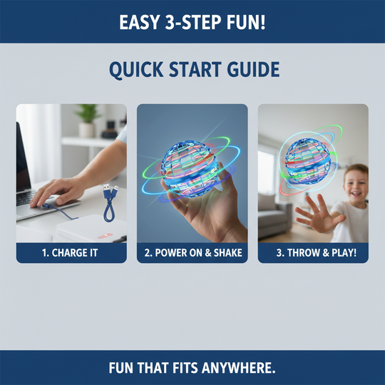 Flying Orb Toy - RGB Spinner - Hand-Controlled Design
