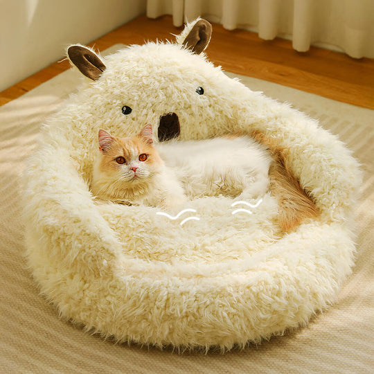 Alpaca-Shaped Fluffy Warm Detachable Dog and Cat Bed