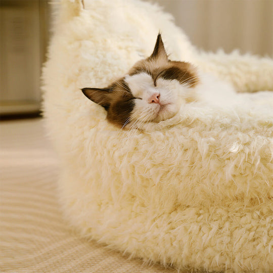 Alpaca-Shaped Fluffy Warm Detachable Dog and Cat Bed