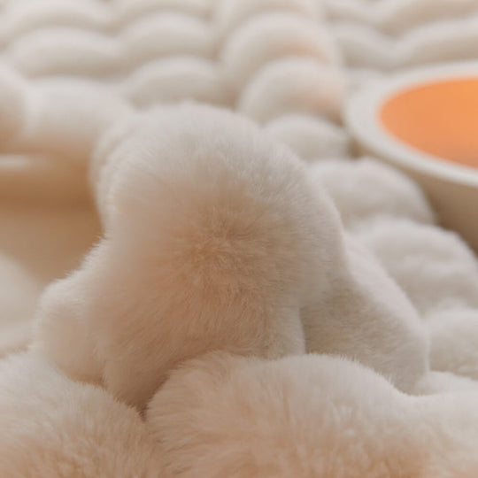Premium Bubble Double Layer Thick Faux Rabbit Fur Blanket