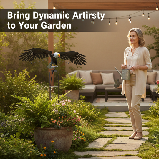 Garden Sculpture - Outdoor Bird - Windmill Decoration