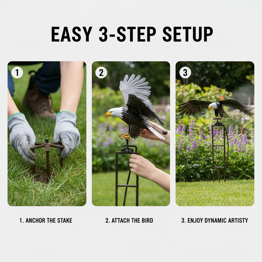 Garden Sculpture - Outdoor Bird - Windmill Decoration