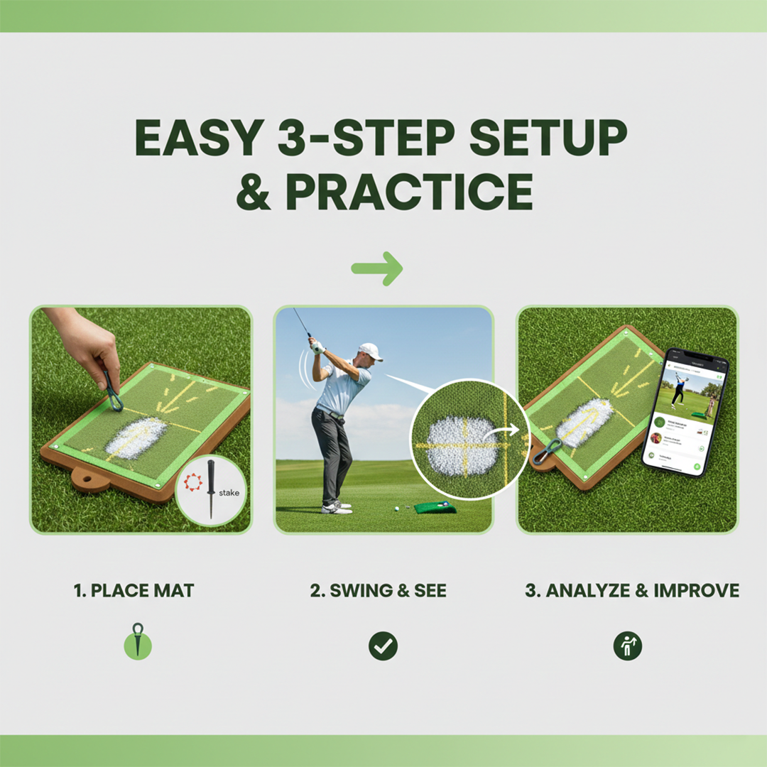 Golf Practice Mat - Swing Path - Sequin Surface