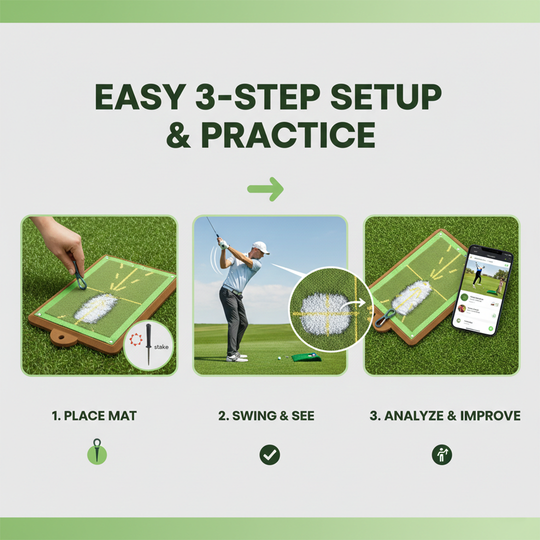 Golf Practice Mat - Swing Path - Sequin Surface