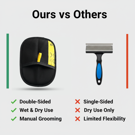 Grooming Gloves - Double-Sided Design - Pet Hair Remover