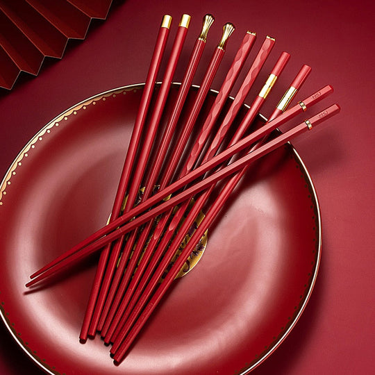 Luxurious Chopstick Set with Refined Designs (5 Pairs)