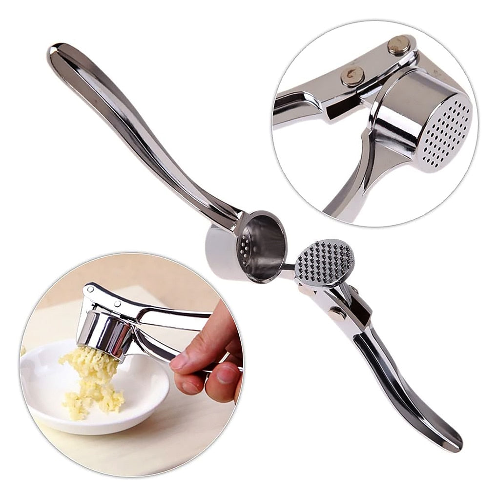 Stainless Steel Garlic Press Chopper: Premium Hand Mill & Masher for Effortless Garlic Preparation in the Kitchen
