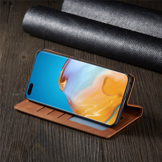 Magnetic Leather Bag for Stylish Protection