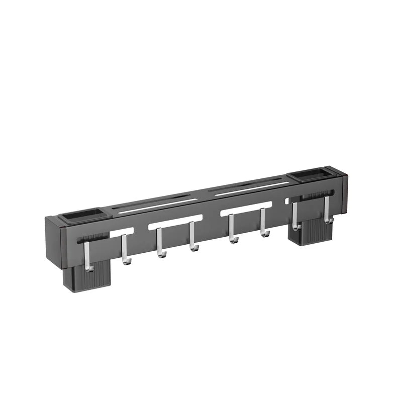 Stainless Steel Wall-Mounted Knife Holder Shelf - Nail-Free Storage with Hooks for Cutlery - Cabinet Organizer for a Tidy Kitchen