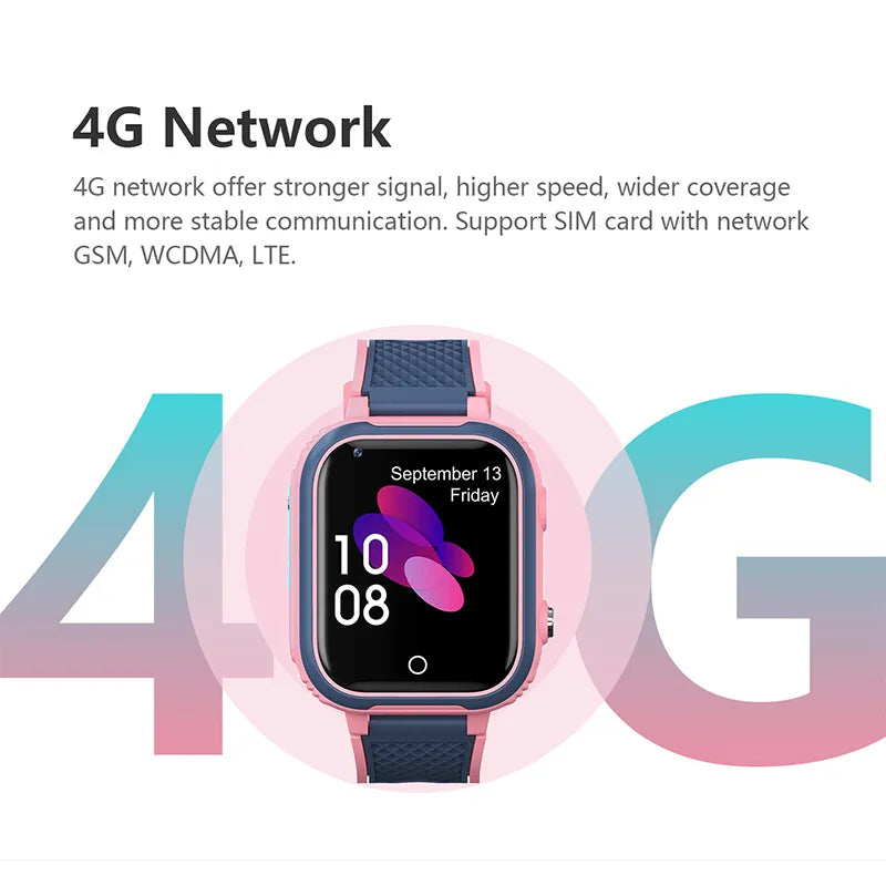 LT21 4G Kids Smartwatch with GPS, WiFi, Video Call, SOS, IP67 Waterproof - Kids Safety Tracker and Location Monitoring Mobile Phone Watch