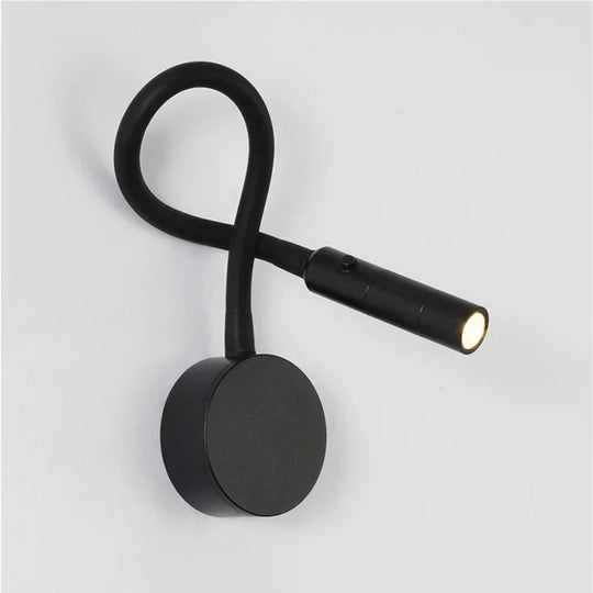 Modern Flexible LED Reading Wall Lamp with Switch for Bedroom and Study - 1W/3W
