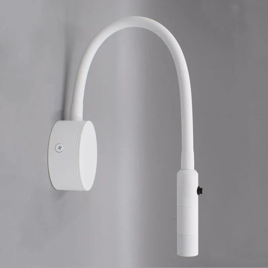 Modern Flexible LED Reading Wall Lamp with Switch for Bedroom and Study - 1W/3W