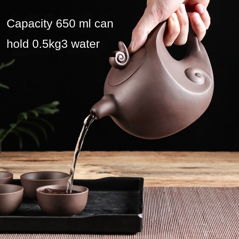 Large Capacity Handmade Purple Sand Teapot Chinese Tea Set Yixing Zisha Zhu Clay Ball Filter Bubble Teapot Moon Pot