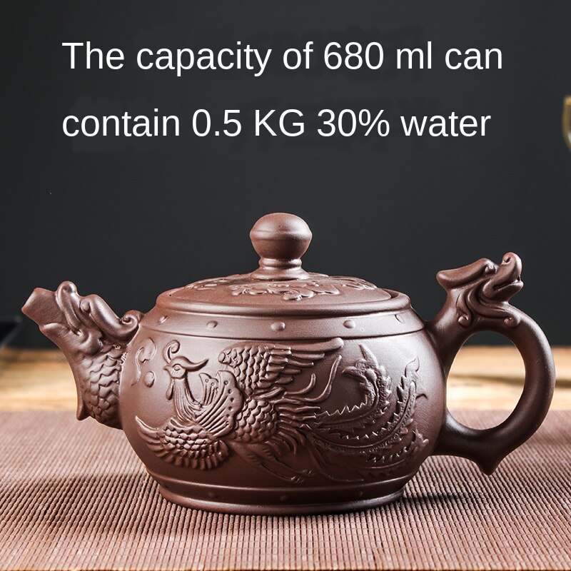Large Capacity Handmade Purple Sand Teapot Chinese Tea Set Yixing Zisha Zhu Clay Ball Filter Bubble Teapot Moon Pot