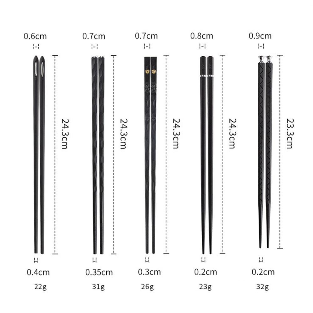 Luxurious Chopstick Set with Refined Designs (5 Pairs)