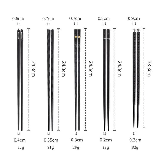 Luxurious Chopstick Set with Refined Designs (5 Pairs)