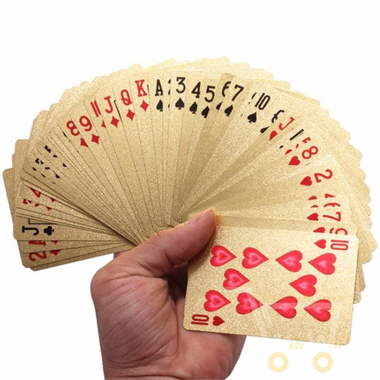 24K Gold Plated Playing Card with Wooden Style Box