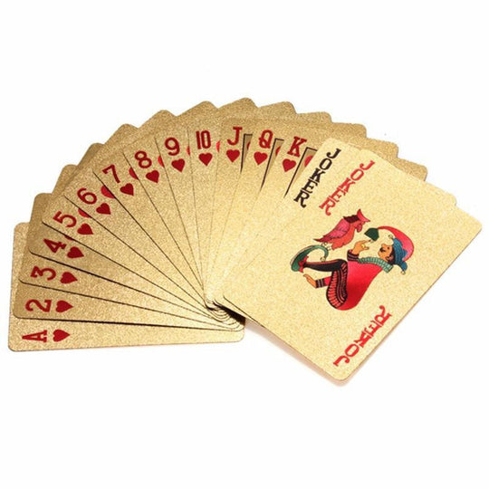24K Gold Plated Playing Card with Wooden Style Box