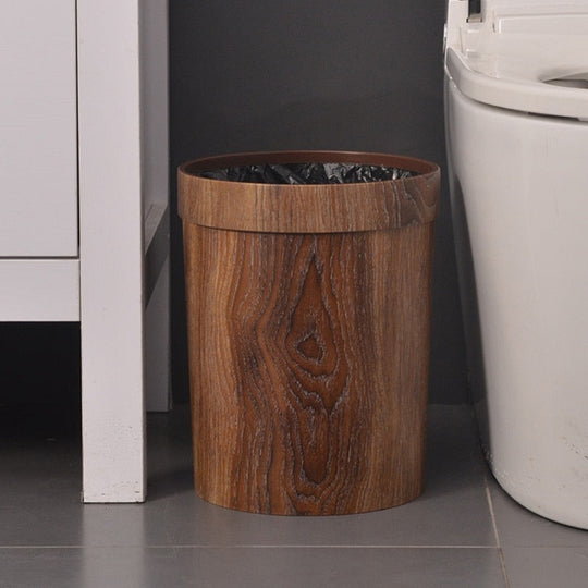Elegant Retro Wood Grain Bin