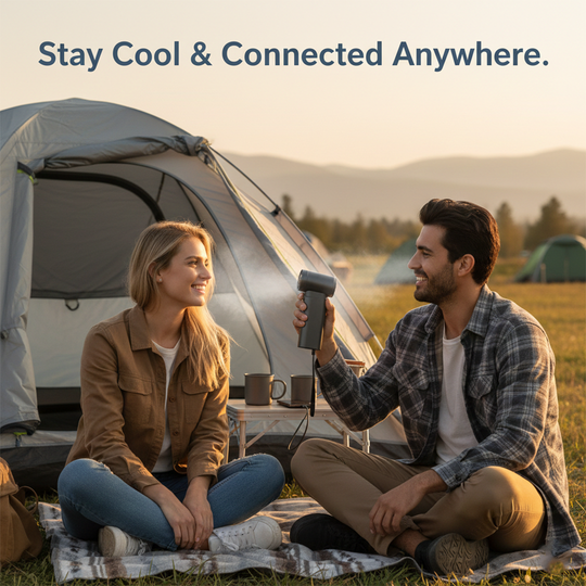 Handheld Fan - Portable Power Bank - Outdoor Use