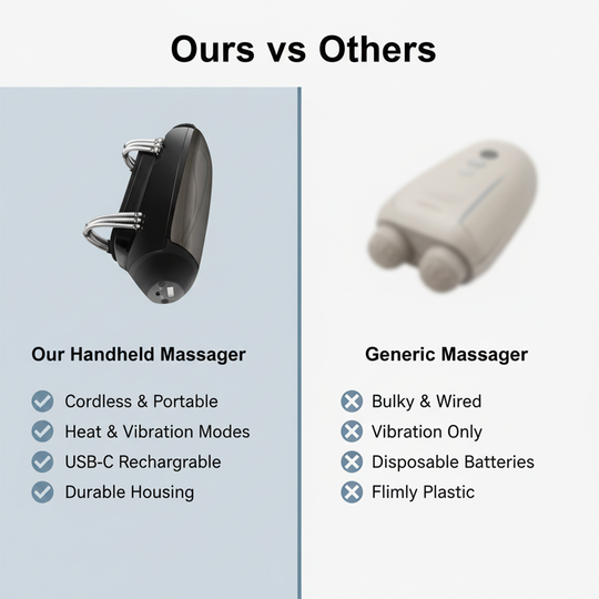 Handheld Massager - Cordless Vibration - USB Heating