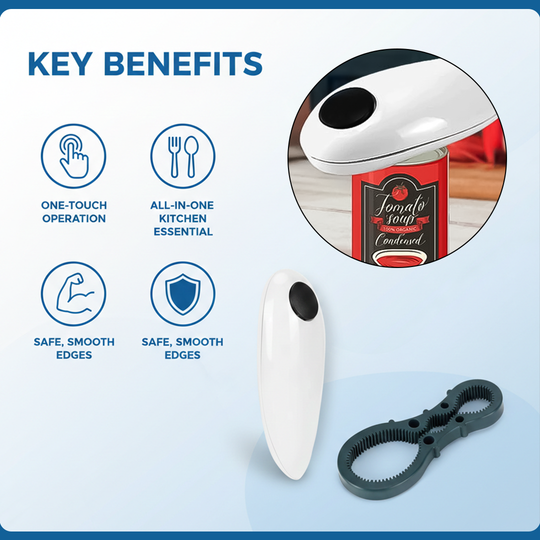 Hands-Free Electric Can and Bottle Opener for Kitchen Use