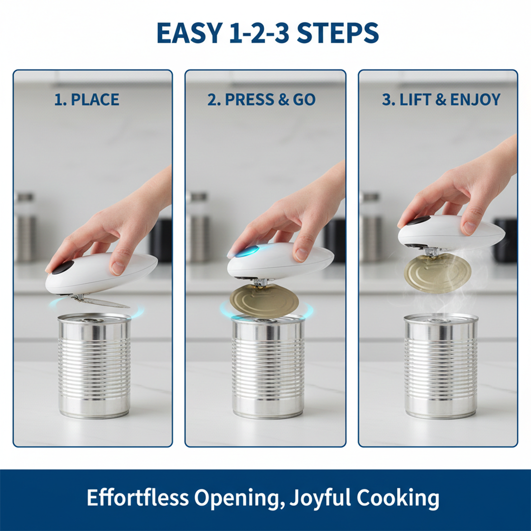 Hands-Free Electric Can and Bottle Opener for Kitchen Use