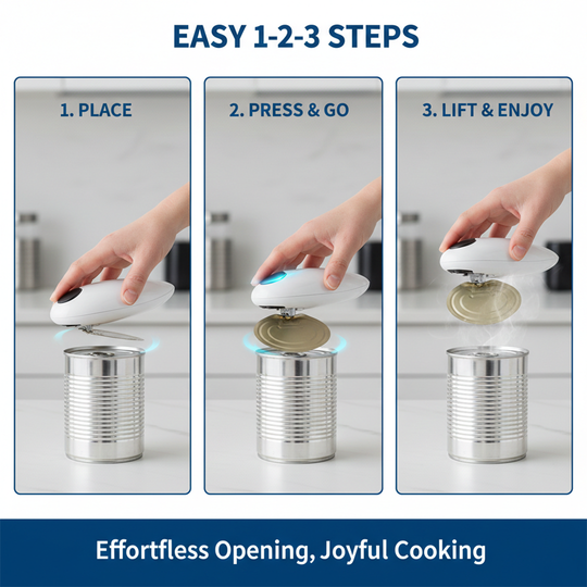 Hands-Free Electric Can and Bottle Opener for Kitchen Use