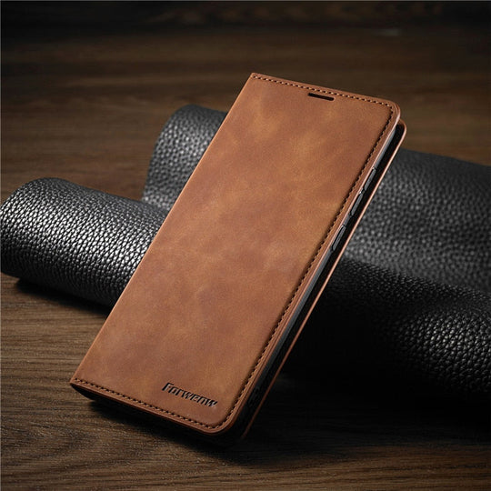 Magnetic Leather Bag for Stylish Protection