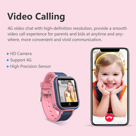 LT21 4G Kids Smartwatch with GPS, WiFi, Video Call, SOS, IP67 Waterproof - Kids Safety Tracker and Location Monitoring Mobile Phone Watch